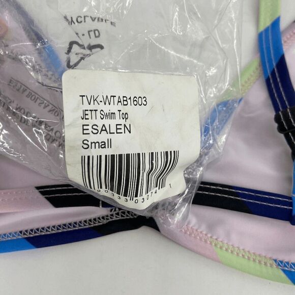 Tavik Jett Esalen Womens striped blue green new triangle swim bikini top small - Picture 11 of 13